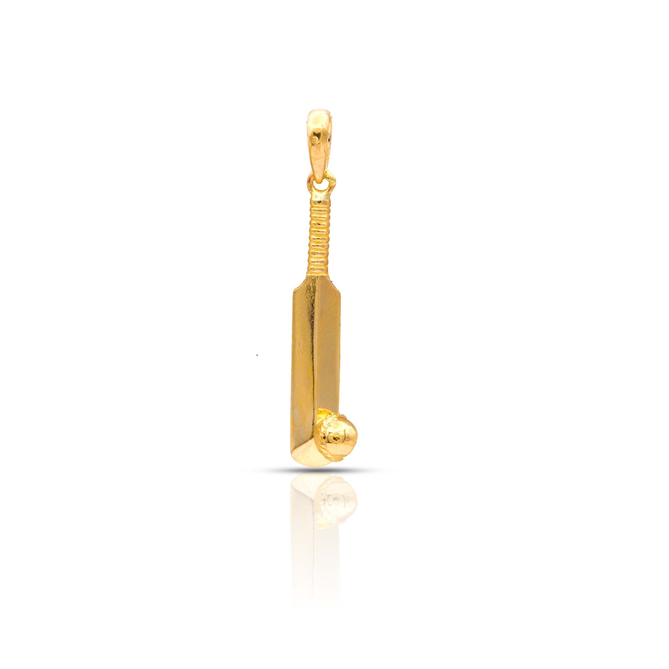 Gold cricket deals bat pendant